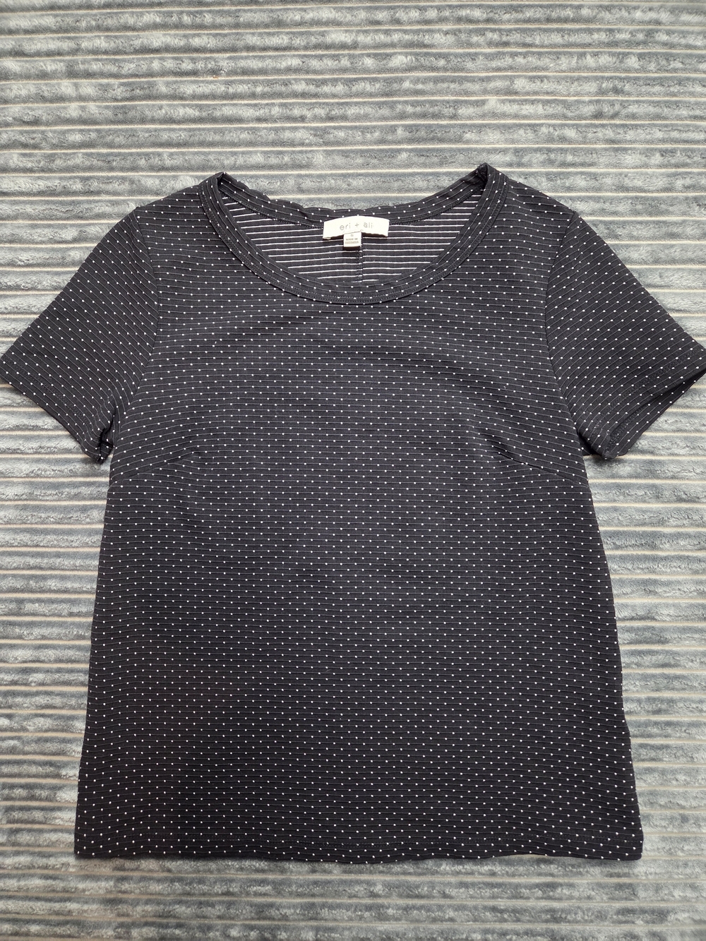 Women’s Black Short-Sleeve Dot Crewneck Tee